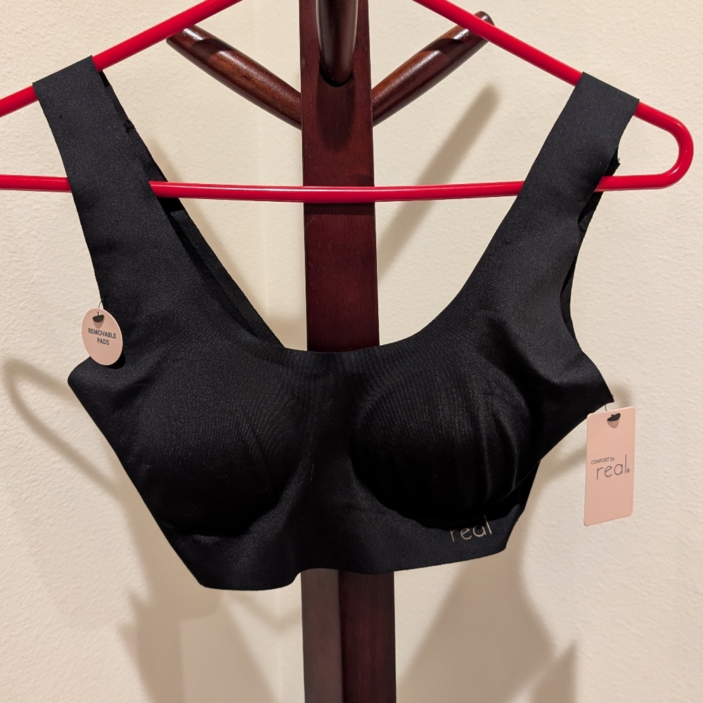 Black "Comfort by Real" bra with removable cups, size S - NEW - Picture 7 of 7